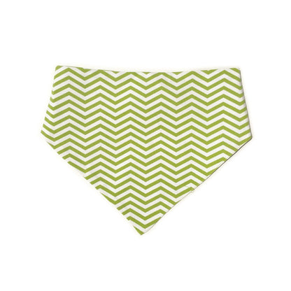 Lime Green Chevron Reversible Dog Bandana by Uptown Pups