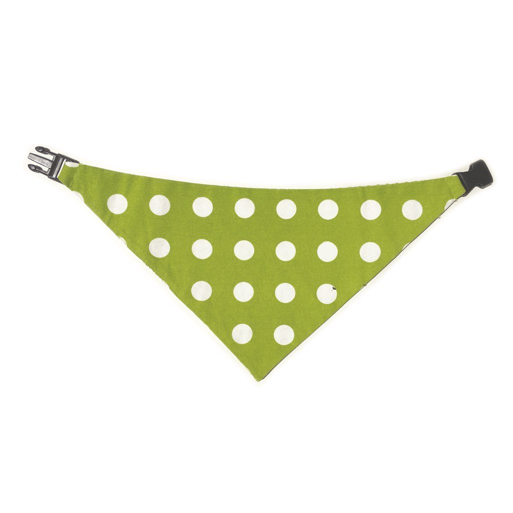 Lime Green Houndstooth Reversible Dog Bandana by Uptown Pups