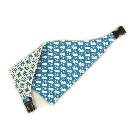 Holiday Snowmen Reversible Dog Bandana by Uptown Pups