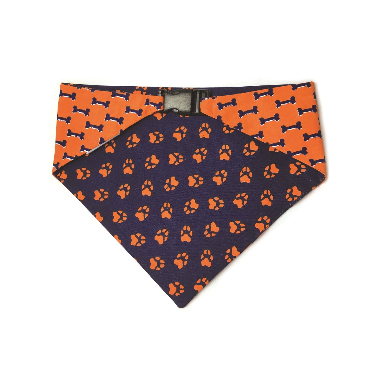 Blue & Orange Reversible Dog Bandana by Uptown Pups