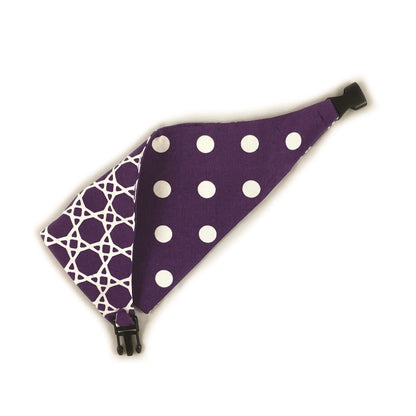 Purple Trellis Reversible Dog Bandana by Uptown Pups