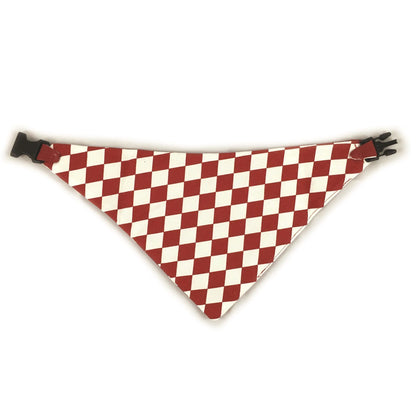 Red Checkered Reversible Dog Bandana by Uptown Pups