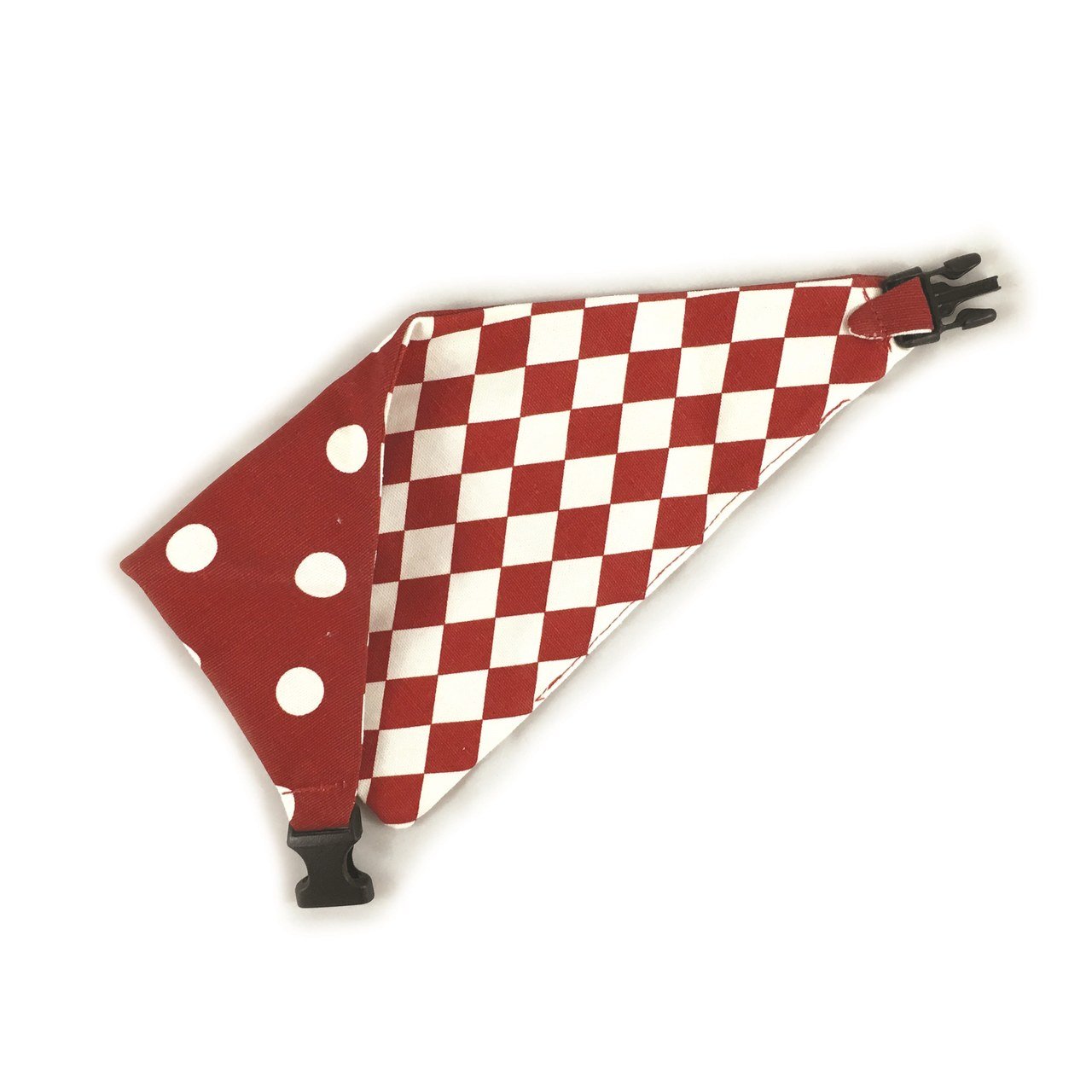 Red Checkered Reversible Dog Bandana by Uptown Pups