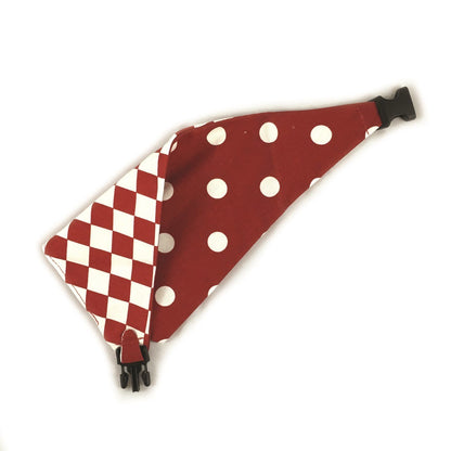 Red Checkered Reversible Dog Bandana by Uptown Pups