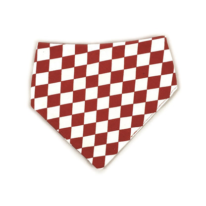 Red Checkered Reversible Dog Bandana by Uptown Pups