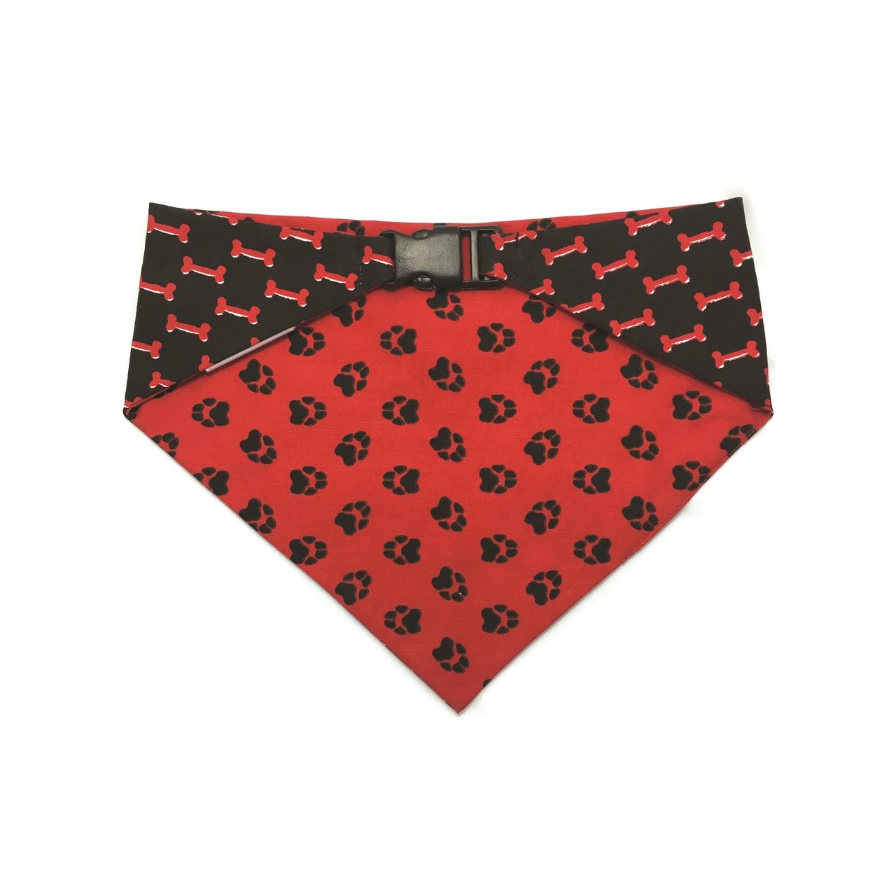 Red & Black Reversible Dog Bandana by Uptown Pups