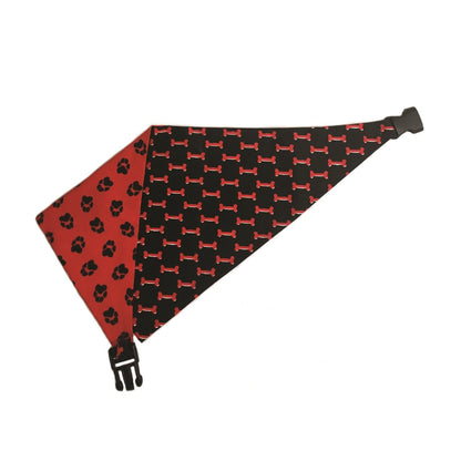 Red & Black Reversible Dog Bandana by Uptown Pups