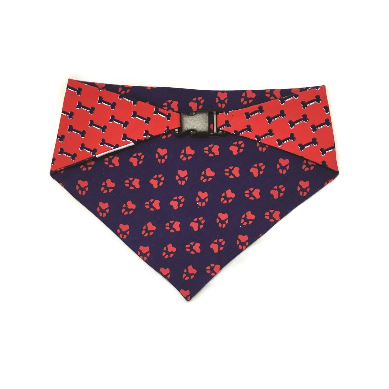 Blue & Red Reversible Dog Bandana by Uptown Pups