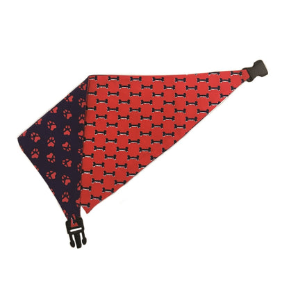 Blue & Red Reversible Dog Bandana by Uptown Pups