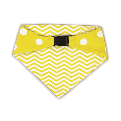 Yellow Chevron Reversible Dog Bandana by Uptown Pups