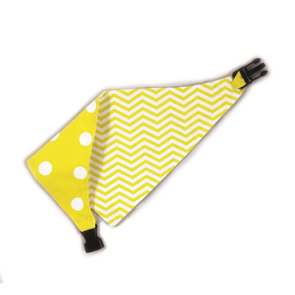 Yellow Chevron Reversible Dog Bandana by Uptown Pups