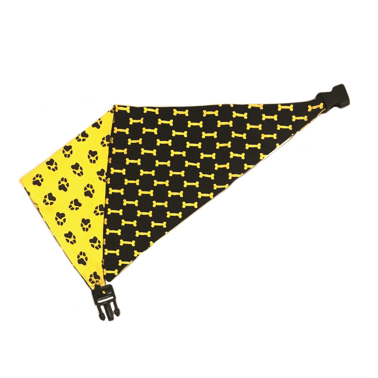 Mustard Yellow & Black Reversible Dog Bandana by Uptown Pups