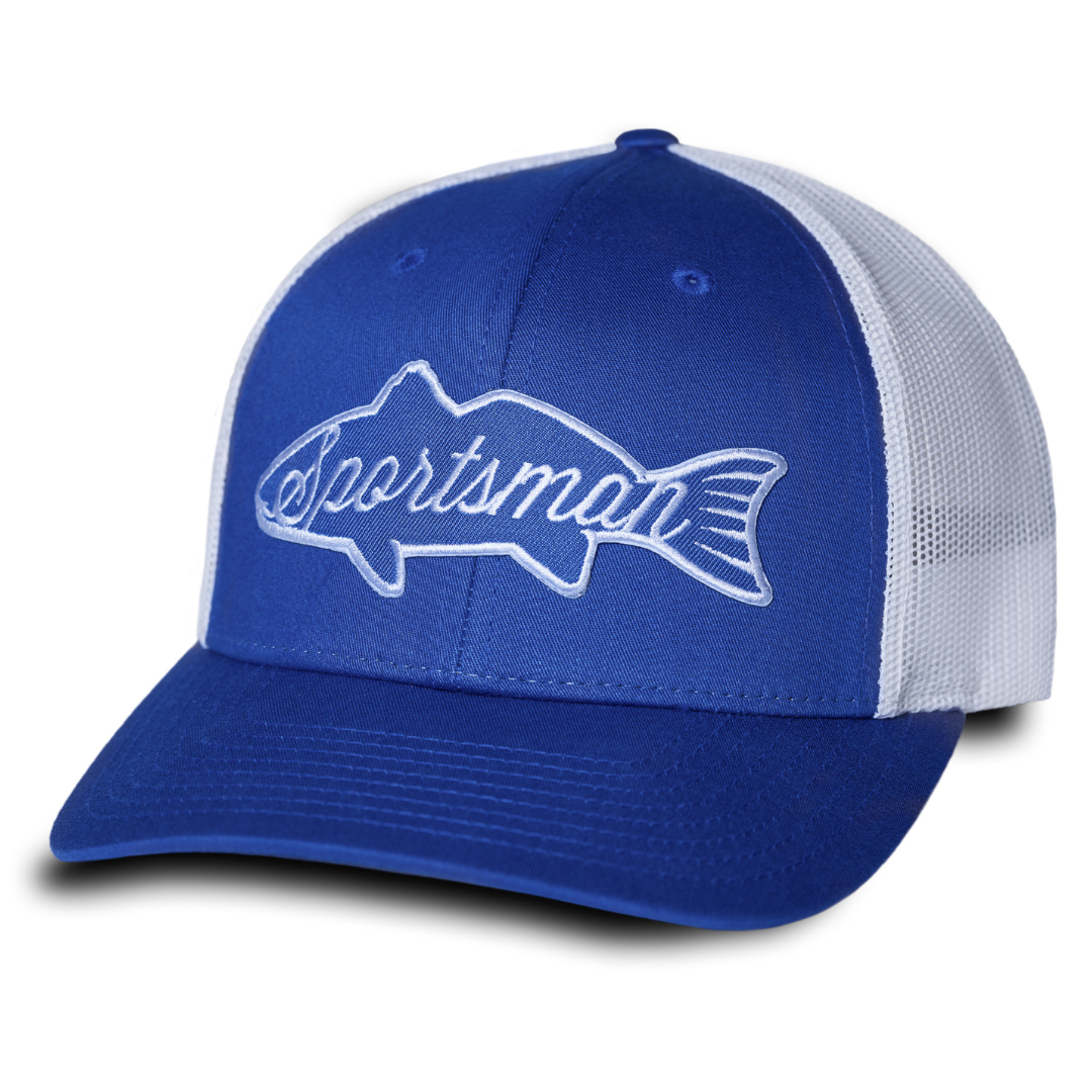 Fish Snapback Fishing Hat - Royal/White by Sportsman Gear