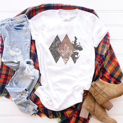 Western Cowhide Diamonds Graphic T-Shirt - WE169 by Rockledge Designs LLC