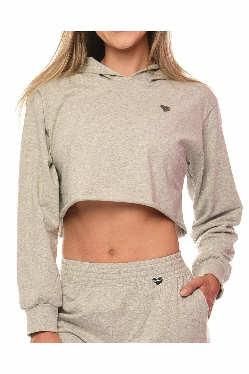 *2 Shades of Gray* (Lifestyle Crop Hoodie) by Guilty Love Club