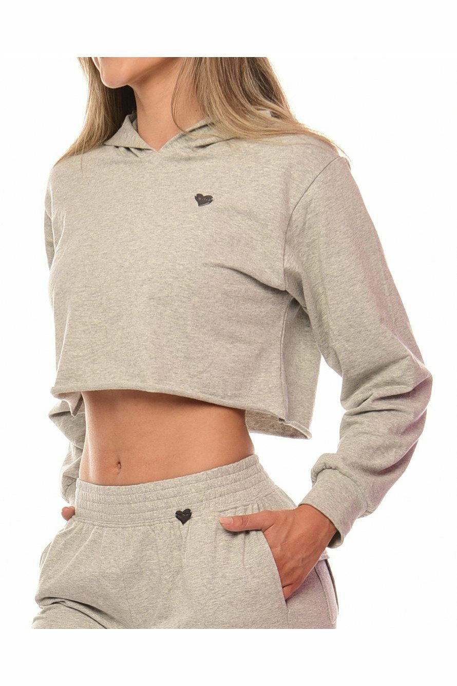 *2 Shades of Gray* (Lifestyle Crop Hoodie) by Guilty Love Club