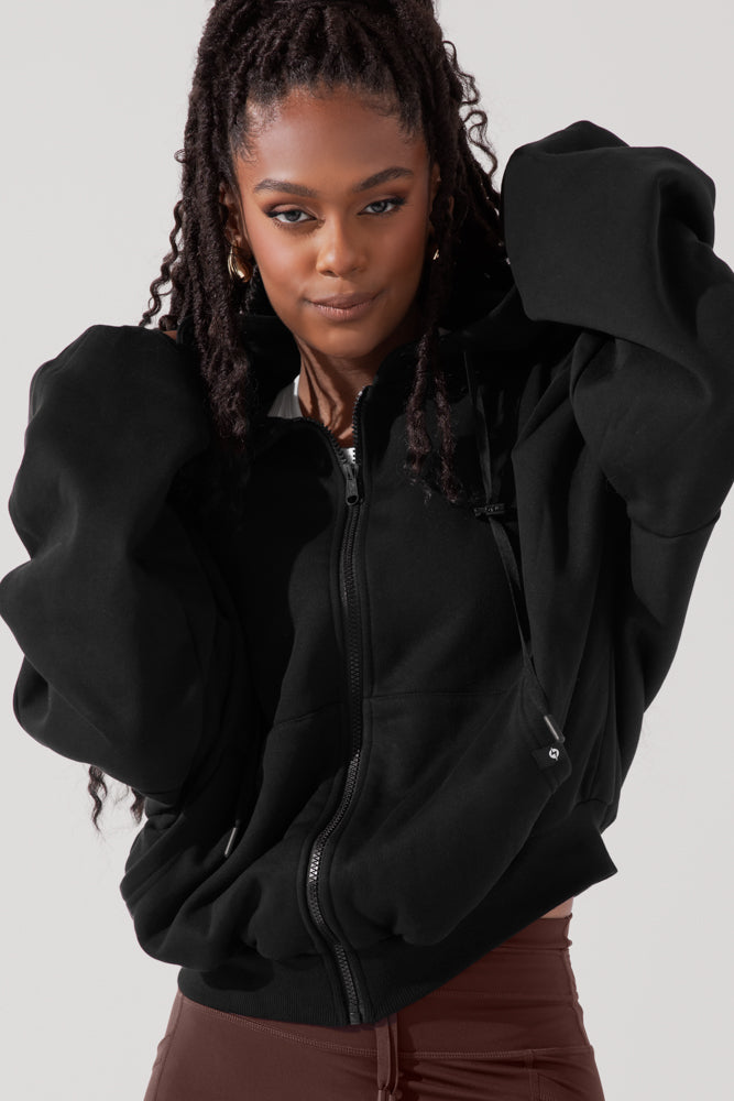 Zip Cloud Hoodie - Black by POPFLEX®