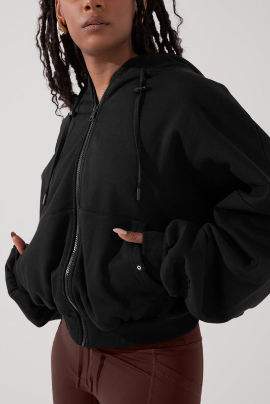 Zip Cloud Hoodie - Black by POPFLEX®