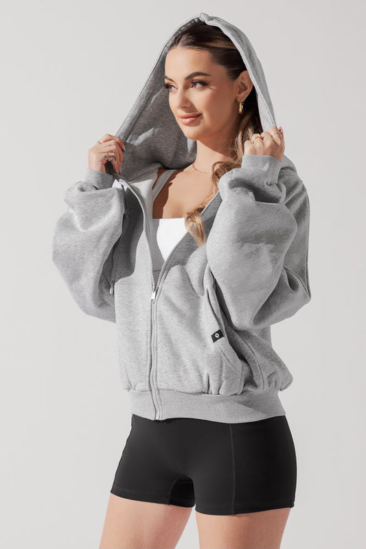 Zip Cloud Hoodie - Heather Grey by POPFLEX®