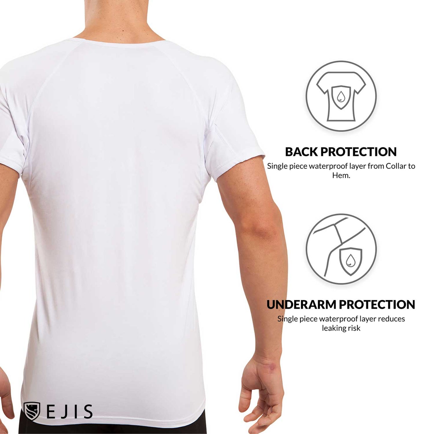 V-Neck Micro Modal Back & Underarm Sweat Proof Undershirt for Men by Ejis