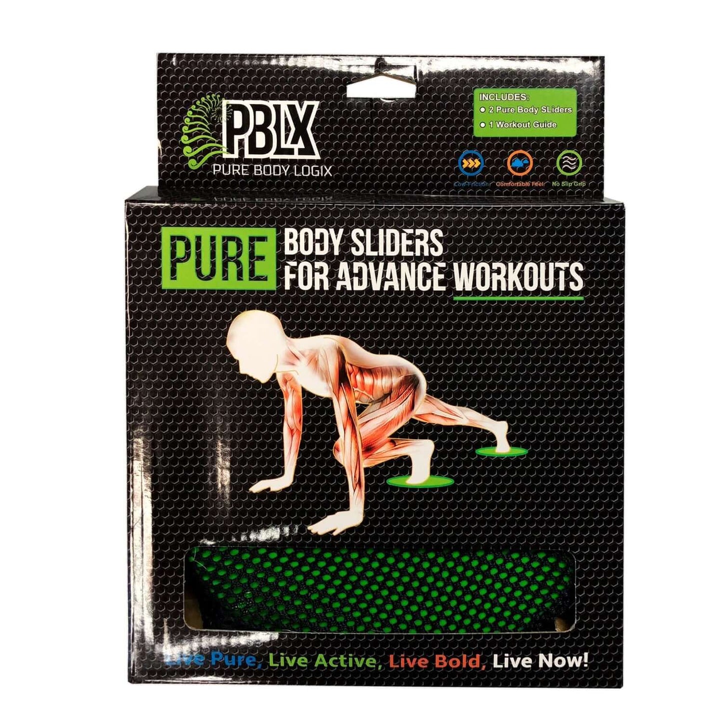 PBLX Gliders Set With Workout Booklet by Jupiter Gear