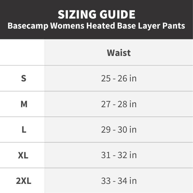 Basecamp Womens Heated Baselayer Pants by Gobi Heat