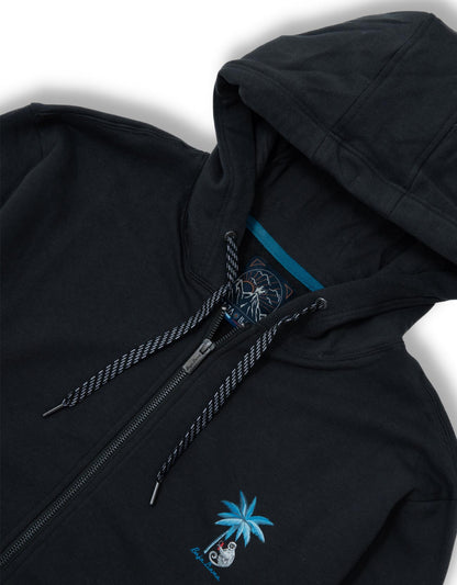 SHADY CHARACTERS ZIP HOODIE - BLACK by Bajallama