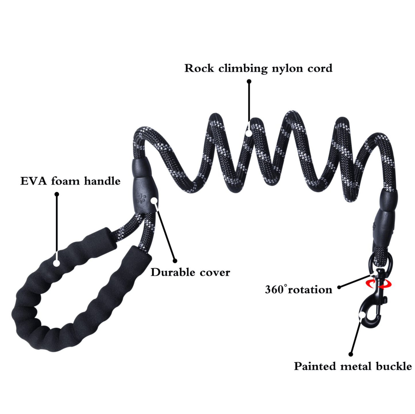 5FT Rope Leash w/ Comfort Handle by Threaded Pear