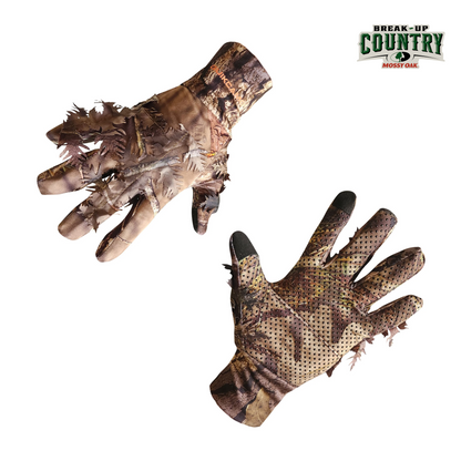 Leafy Camo Gloves (Fingerless or Touchscreen Tips) by QuikCamo