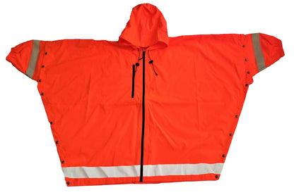 Brella 2020 Orange Unisex Hybrid Rain Jacket w/ Reflective Strips by The Brella Nation