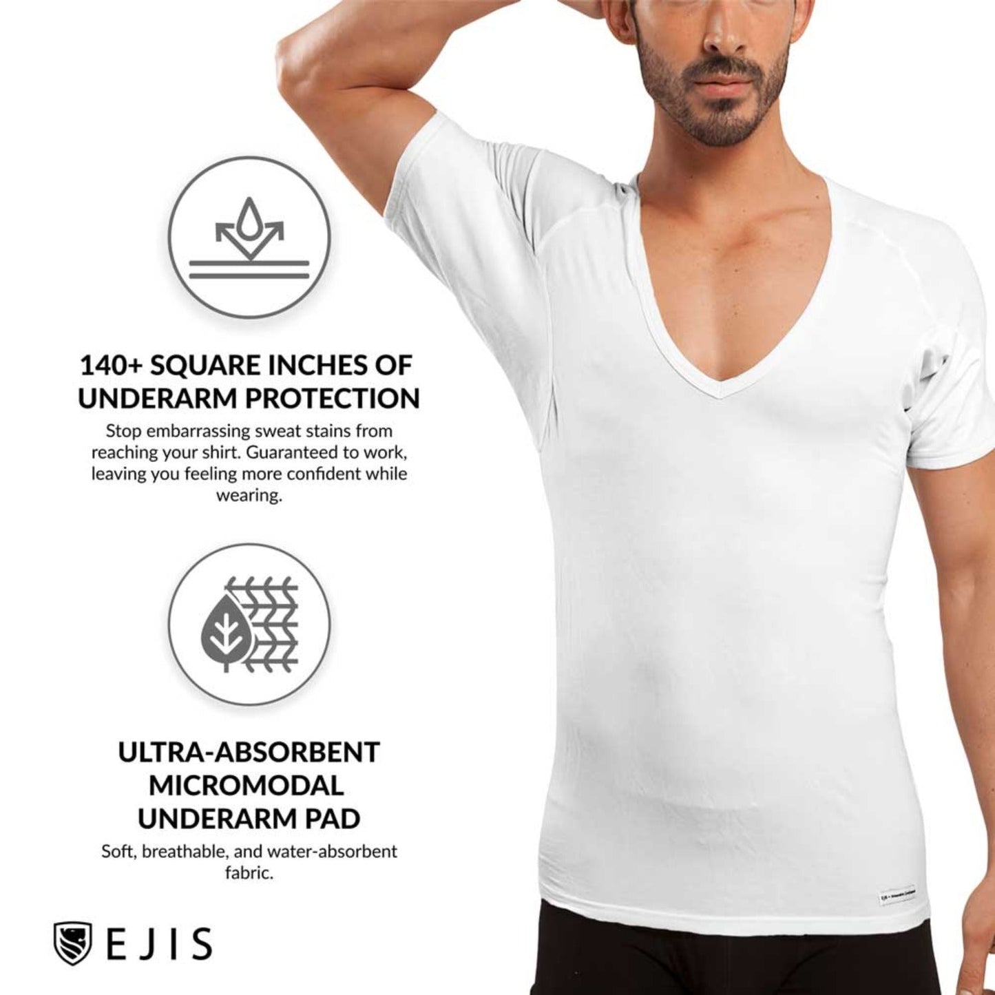 Deep V Micro Modal Sweat Proof Undershirt For Men by Ejis