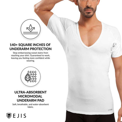 Deep V Micro Modal Sweat Proof Undershirt For Men by Ejis