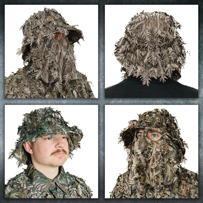 2-in-1 Leafy Face Mask and Bucket Hat (Adjustable, OSFM) by QuikCamo