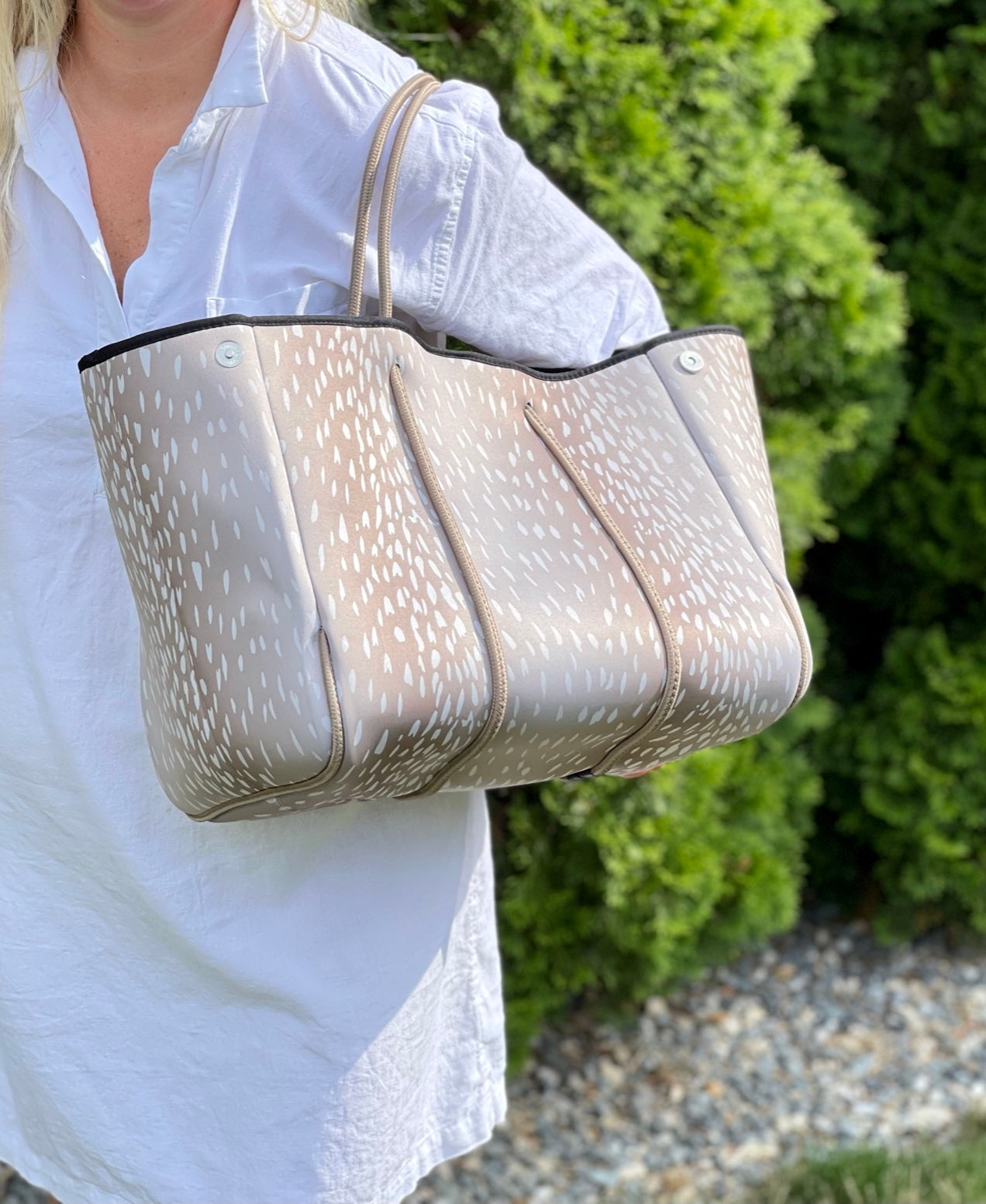 The Aniella Neoprene Tote - Champagne Fawn by Babs+Birdie