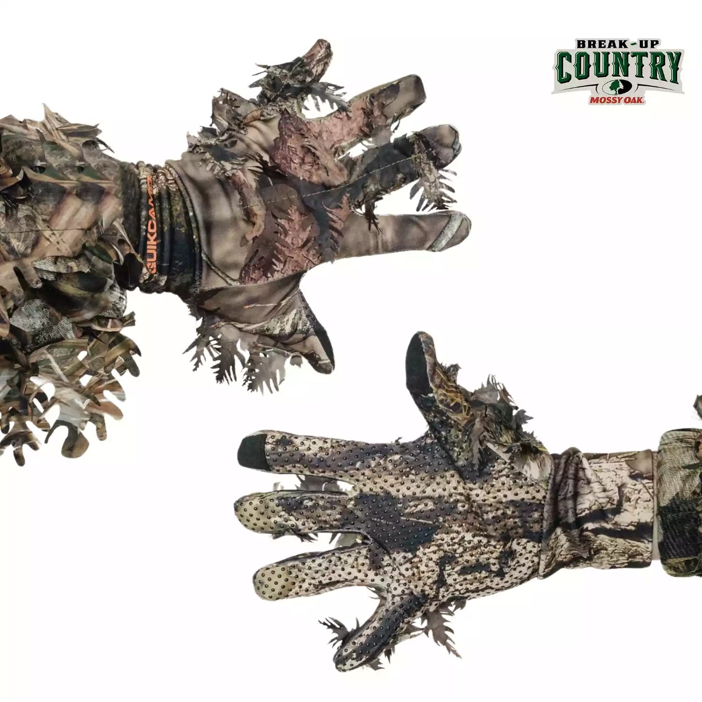 Leafy Camo Gloves (Fingerless or Touchscreen Tips) by QuikCamo