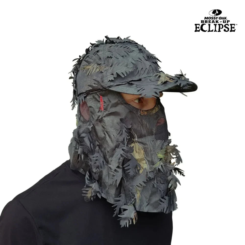 2-in-1 FRONT Leafy Face Mask and Camo Hat (Adjustable,OSFM) by QuikCamo