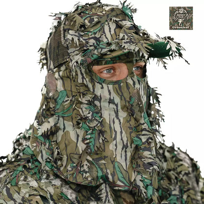 2-in-1 FRONT Leafy Face Mask and Camo Hat (Adjustable,OSFM) by QuikCamo