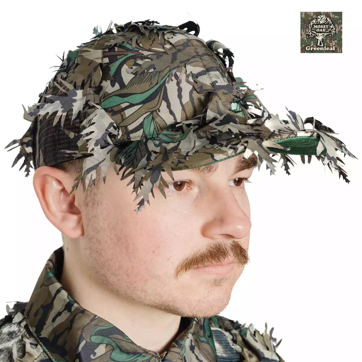 2-in-1 FRONT Leafy Face Mask and Camo Hat (Adjustable,OSFM) by QuikCamo