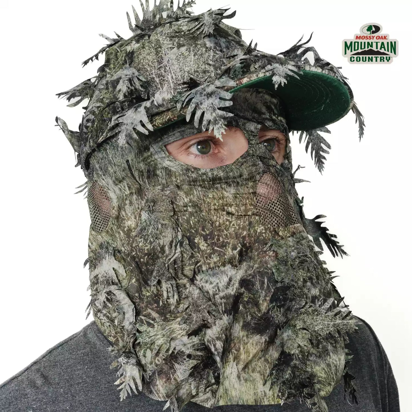 2-in-1 FRONT Leafy Face Mask and Camo Hat (Adjustable,OSFM) by QuikCamo