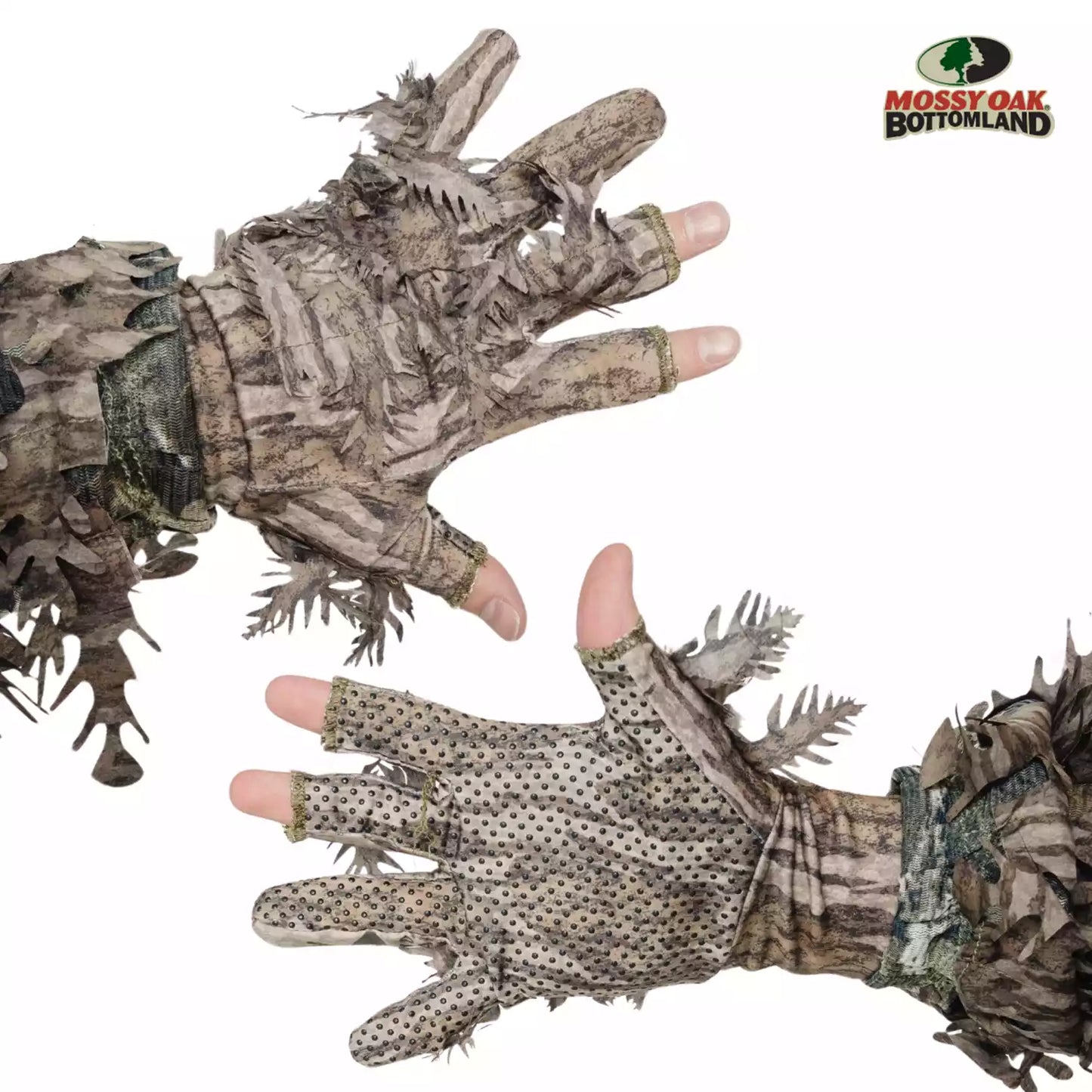 Leafy Camo Gloves (Fingerless or Touchscreen Tips) by QuikCamo