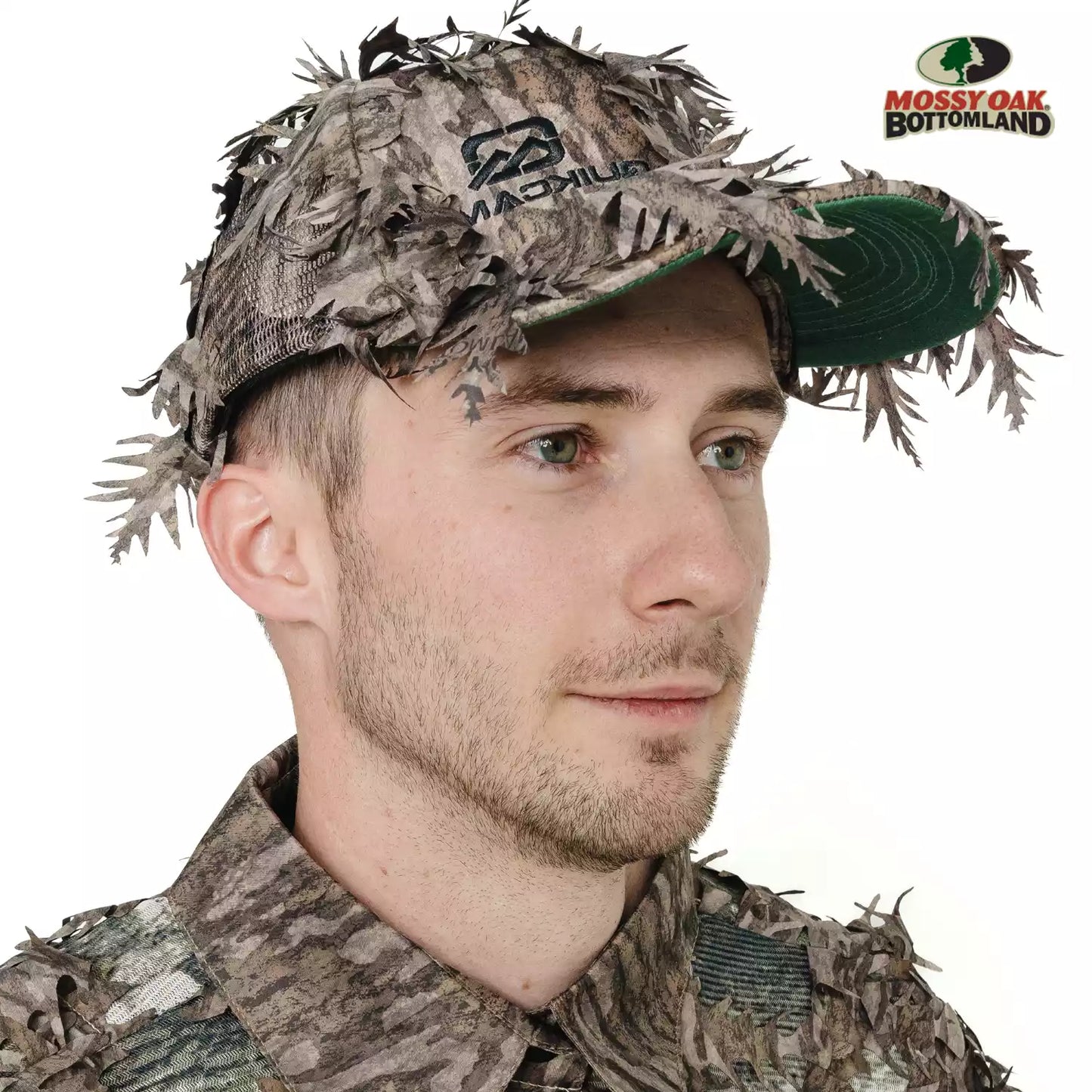 2-in-1 FRONT Leafy Face Mask and Camo Hat (Adjustable,OSFM) by QuikCamo