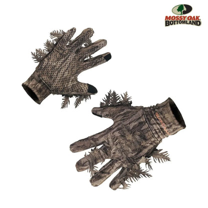 Leafy Camo Gloves (Fingerless or Touchscreen Tips) by QuikCamo