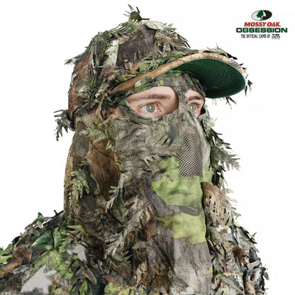 2-in-1 FRONT Leafy Face Mask and Camo Hat (Adjustable,OSFM) by QuikCamo