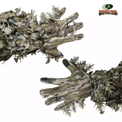 Leafy Camo Gloves (Fingerless or Touchscreen Tips) by QuikCamo