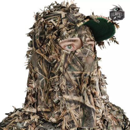 2-in-1 FRONT Leafy Face Mask and Camo Hat (Adjustable,OSFM) by QuikCamo