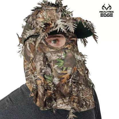 2-in-1 FRONT Leafy Face Mask and Camo Hat (Adjustable,OSFM) by QuikCamo