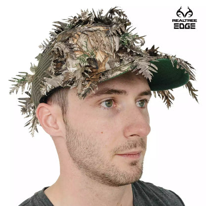 2-in-1 FRONT Leafy Face Mask and Camo Hat (Adjustable,OSFM) by QuikCamo