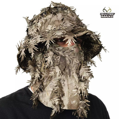 2-in-1 Leafy Face Mask and Bucket Hat (Adjustable, OSFM) by QuikCamo