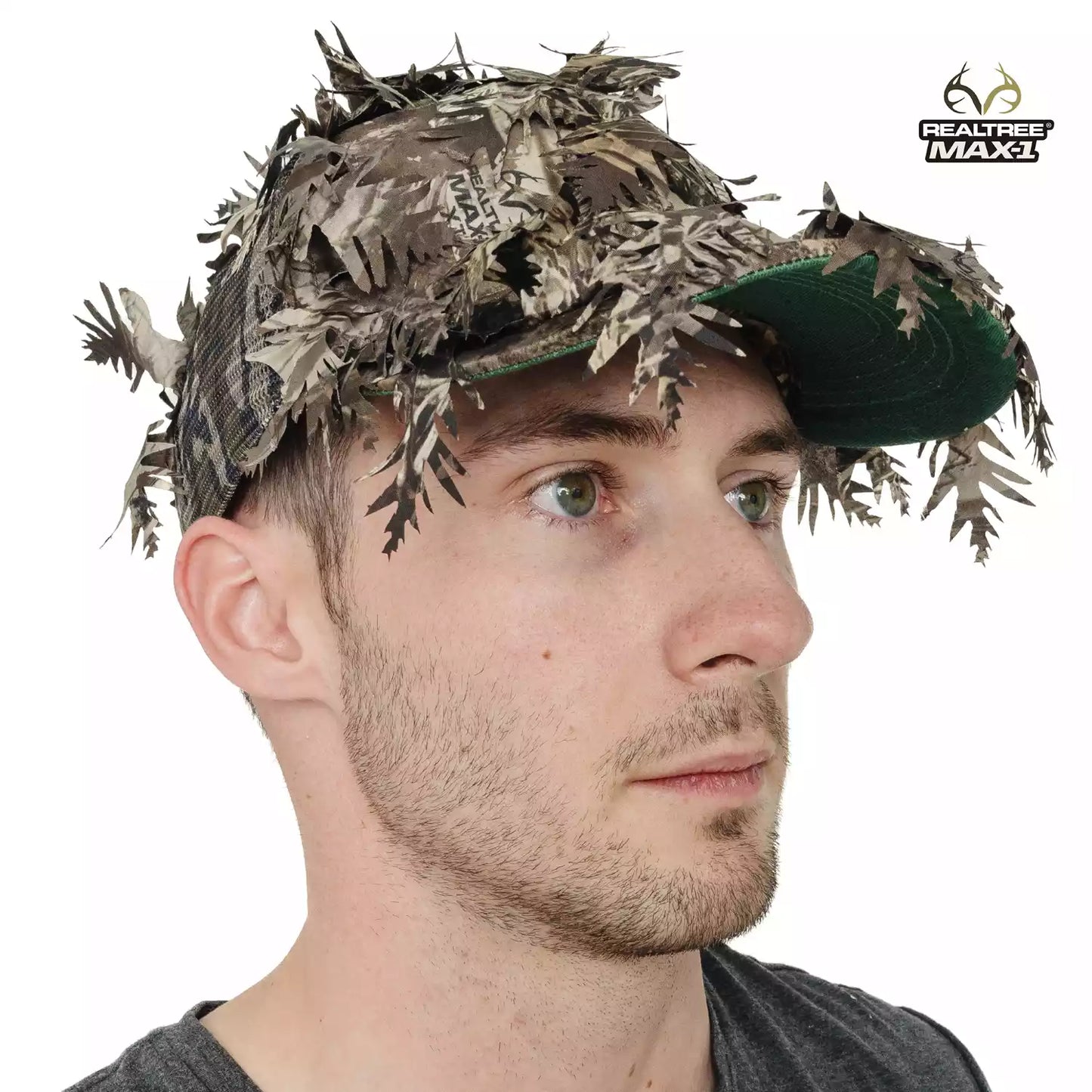 2-in-1 FRONT Leafy Face Mask and Camo Hat (Adjustable,OSFM) by QuikCamo