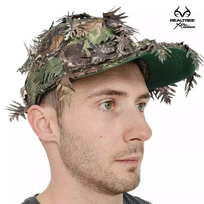 2-in-1 FRONT Leafy Face Mask and Camo Hat (Adjustable,OSFM) by QuikCamo